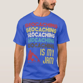 T-shirt Retro Vintage Geocaching Est Mon Jam Typographie A