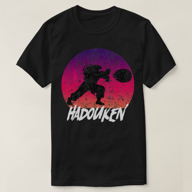 T-shirt Retro Vintage Hadouken Fighter (Design devant)