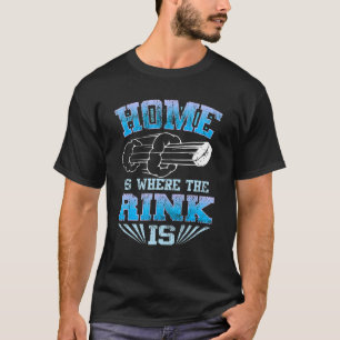 T-shirt Retro Vintage Home Est Où La Patinoire Est Hockey