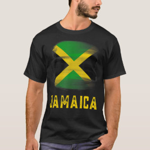 T-shirt Retro Vintage Jamaïque Drapeau Roses Aquarelles Sp