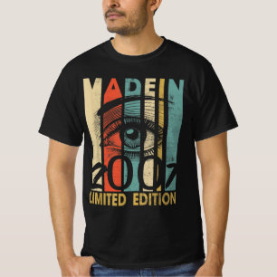 T-shirt Retro Vintage Made In 2007 Limited Edition , Happy