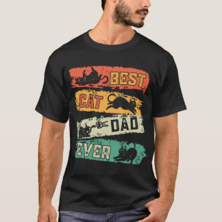 T-shirt Retro Vintage Meilleur Chat Papa Ever Kitty Papa P