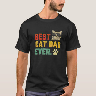 T-shirt Retro Vintage Meilleur Chat Papa Jamais Chat Papa 