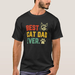 T-shirt Retro Vintage Meilleur Chat Papa Jamais Chat Papa