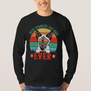T-shirt Rétro Vintage Meilleur Chat Siamois Papa Pères