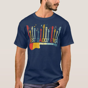 T-shirt Retro Vintage Meilleur papa Ever Guitare Lover Gui