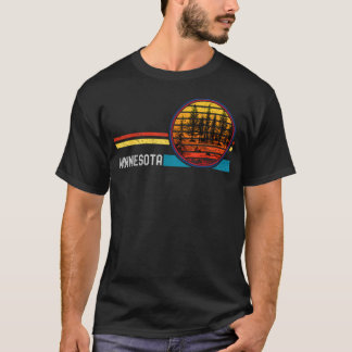 T-shirt Rétro Vintage Minnesota Mn 70S 80S Forêt