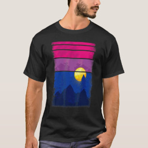 T-shirt Rétro Vintage Moutains Drapeau Bisexuel Bisexualit