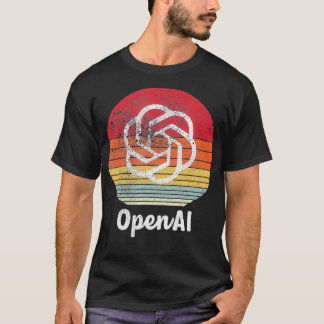 T-shirt Retro Vintage OpenAI Recherche Logiciel informatiq