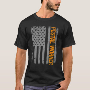 T-shirt Retro Vintage Postal Worker American Flag Us Posta
