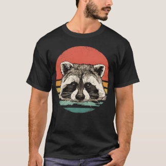 T-shirt Retro Vintage Raccoon Lover 70S Men Women family