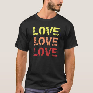 T-shirt Retro Vintage Rainbow Love