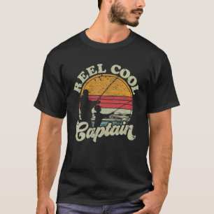 T-shirt Retro Vintage Reel Style Cool Capitaine Pêche Amou