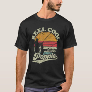 T-shirt Retro Vintage Reel Style Cool Poppie Pêcheur Lover