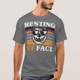 T-shirt Retro Vintage Repose Poignée Face Drôle Pitbull L