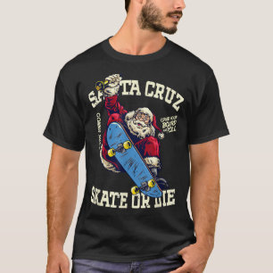 T-shirt Retro Vintage Skateboard Street Wear Père Noël Cru
