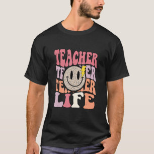 T-shirt Retro vintage sourire super visage de la vie ensei