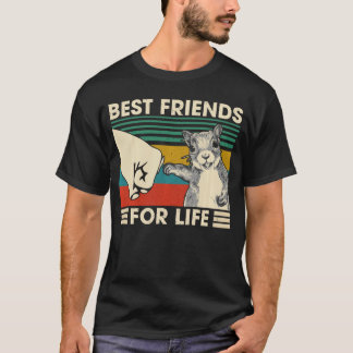 T-shirt Retro Vintage Squirrel Best Friend For Life Fist B