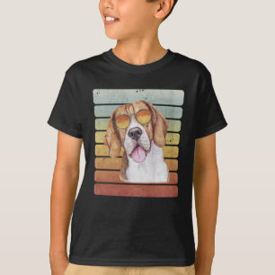 T-shirt Retro Vintage Sunset Beagle papa