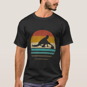 T-shirt Retro Vintage Sunset Old School Curling Sport Funn