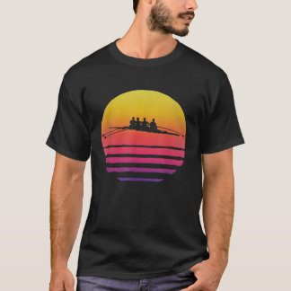 T-shirt Retro Vintage Sunset Old School Rower Rower Drôle