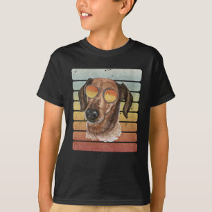 T-shirt Retro Vintage Sunset Wire Haired Dachshund Maman P