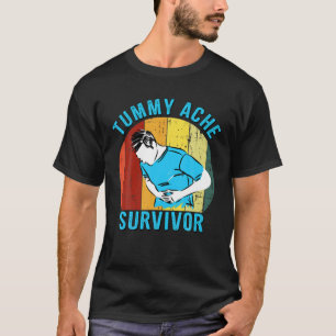 T-shirt Rétro Vintage Tummy Ache Survivant