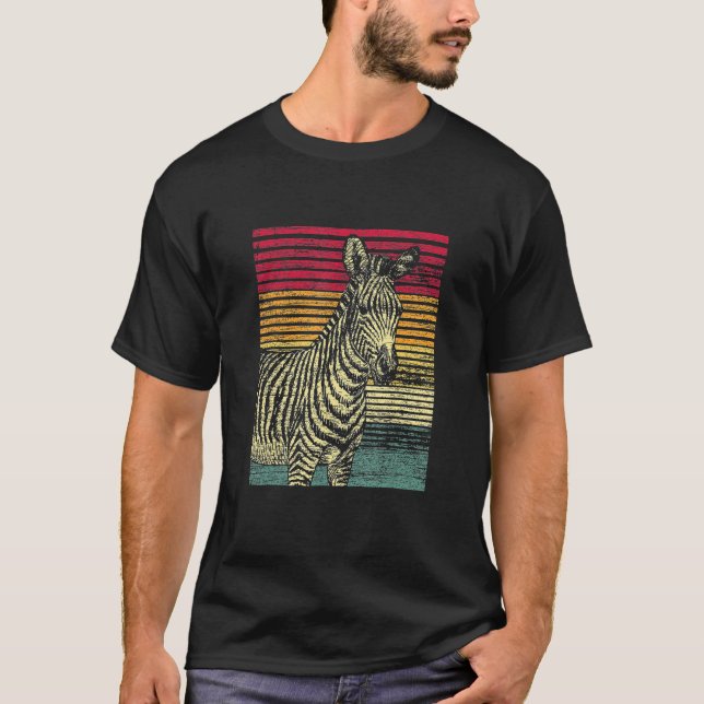 T-shirt Retro Vintage Zebra Classic (Devant)