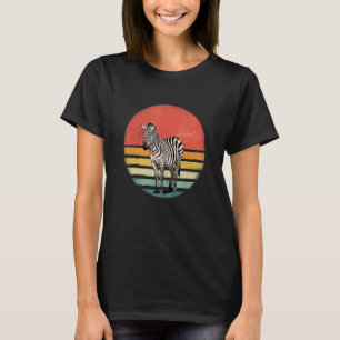 T-shirt Retro Vintage Zebra Wildlife Zoo Animal Africain Z