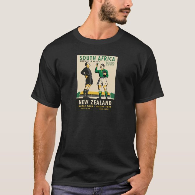 T-shirt Rétro visite de rugby de Nouvelle Zélande SA (Devant)