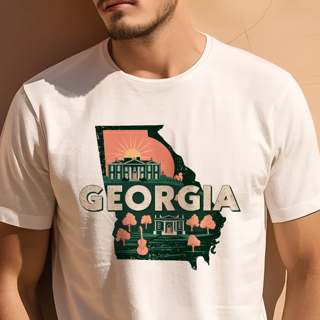 T-shirt Retro Voyage Iconic Georgia Graphic (Créateur téléchargé)