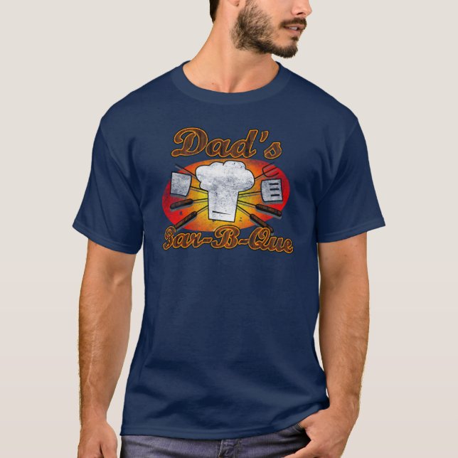 T-shirt Rétro wagon-restaurant, la Barre-b-Que du papa (Devant)