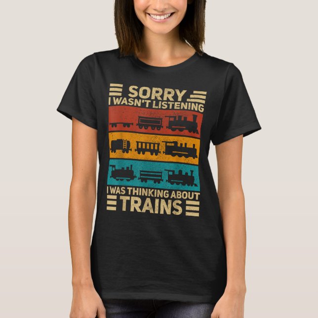 T-shirt Retro Wagon Train Lover Model Railroad Conductor F (Devant)