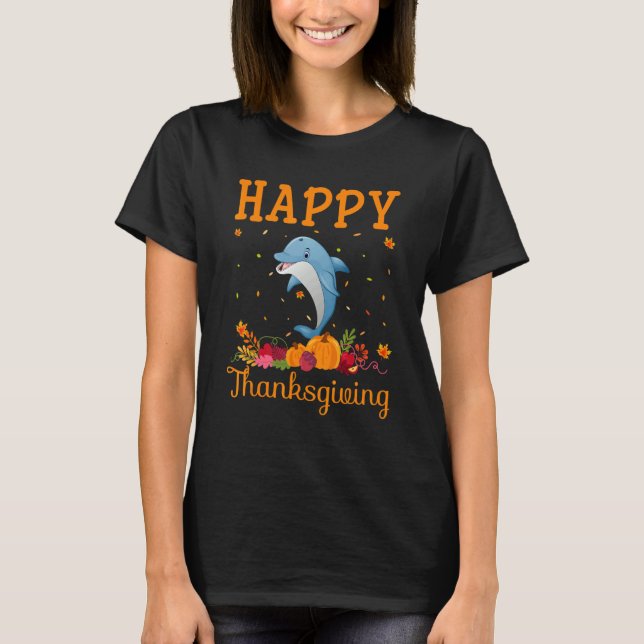 T-shirt Retro Whale Happy Thanksgiving Matching Family Paj (Devant)