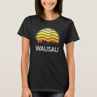 T-shirt Retro Wisconsin Wausau Visitors Skyline Vintage Ur
