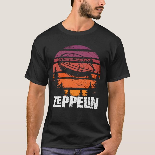 T-shirt Retro Zeppelin 70s 80s Dirigible Airship Zepelin f (Devant)