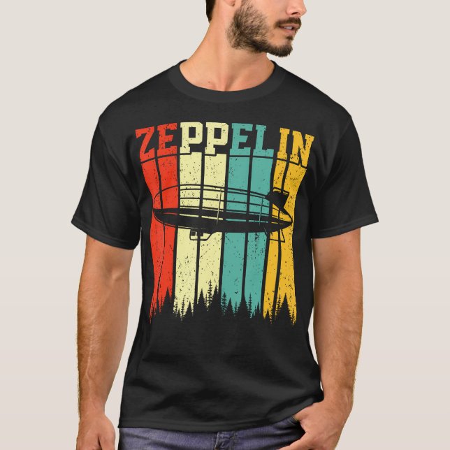 T-shirt Rétro Zeppelin les années 70 80s Dirigible Airship (Devant)