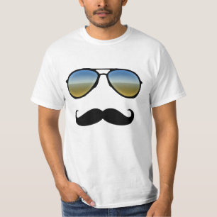 T-shirt Rétros lunettes de soleil drôles avec la moustac