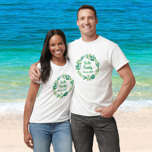 T-shirt Retrouvailles familiales Custom Hommes Green Wreat