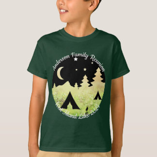 T-shirt Retrouvailles familiales scène de camping personna