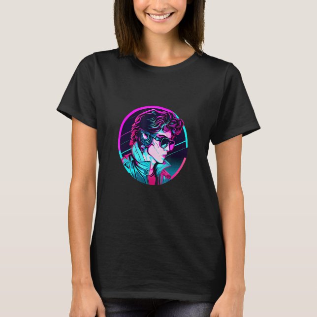 T-shirt Retrowave Synthwave 80s Character For The Eighties (Devant)