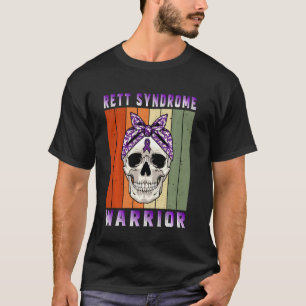 T-shirt Rett Syndrome Guerrier Vintage Rett Disorder Crâne