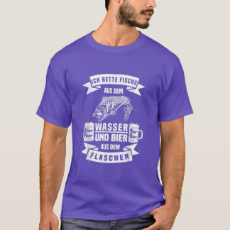 T-shirt Rette Poisson et bière pêcheur Cadeau pour la pêch