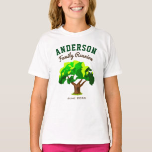 T-shirt Réunion de famille avec nom personnalisé Arbre Ver