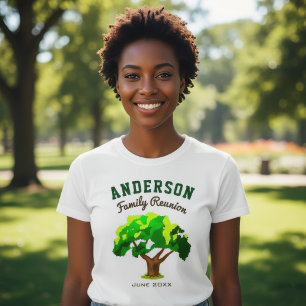 T-shirt Réunion de famille avec nom personnalisé Arbre Ver