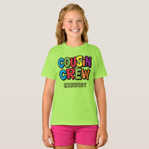 T-shirt Réunion de famille de cousins colorés et audacieux