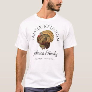 T-shirt Réunion de famille de Thanksgiving de dinde vintag
