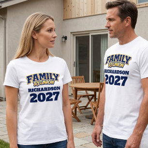 T-shirt Réunion de famille nom personnalisé année