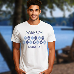 T-shirt Réunion de famille Noms personnalisés Date Lieu Bl