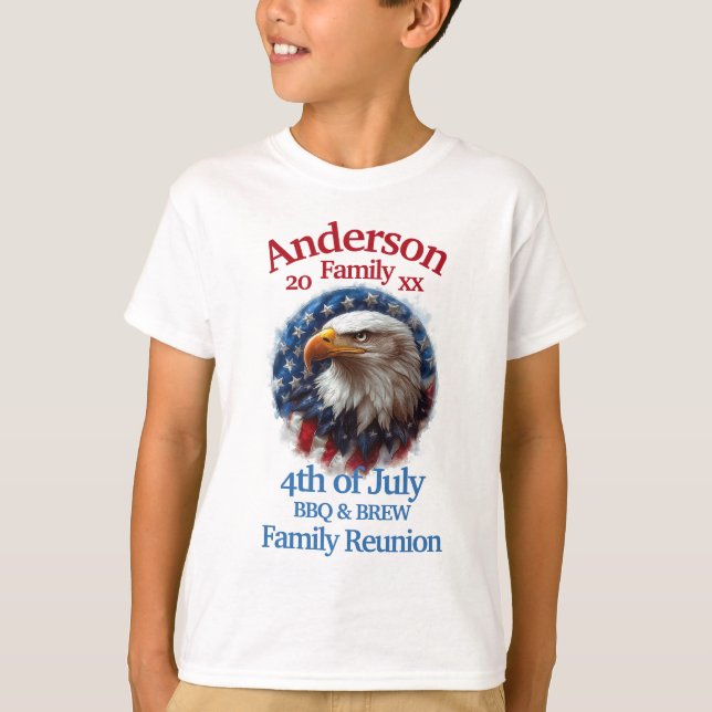 T-shirt Réunion de famille patriotique - 4 juillet barbecu (Devant)